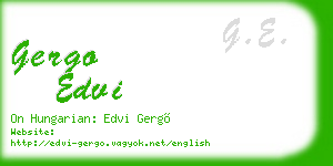 gergo edvi business card